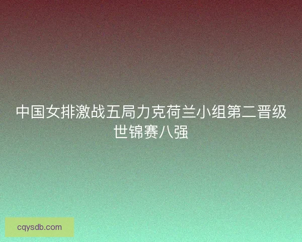 中国女排激战五局力克荷兰小组第二晋级世锦赛八强